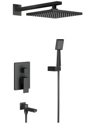 Душевая система Timo Selene SX-3069/03SM с изливом, черная матовая