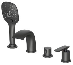 Смеситель на борт ванны Timo Helmi 4020/03Y с душем, черный матовый