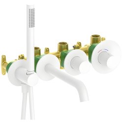 Смеситель для ванны Timo Saona 2324/16YSM с душем, белый матовый