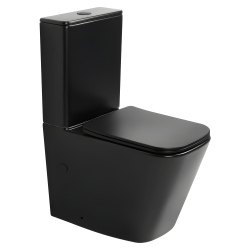 Унитаз-компакт Abber Rechteck AC1210TMB, черный матовый с сидением и бачком