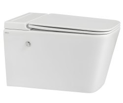 Подвесной унитаз Abber Rechteck AC1202P, белый с сиденьем