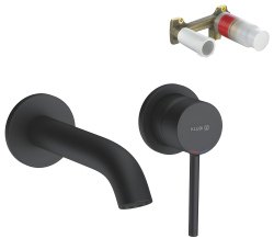 Смеситель для раковины Kludi Bozz Set 382443976S встраиваемый, черный матовый