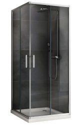 Душевой уголок Abber Schwarzer Diamant AG021005 100x100, профиль хром