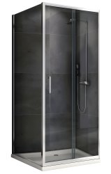 Душевой уголок Abber Schwarzer Diamant AG301005-S1005 100x100, профиль хром