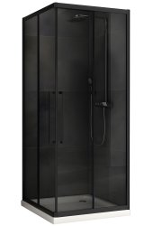 Душевой уголок Abber Schwarzer Diamant AG02080BDTH 80x80, профиль черный
