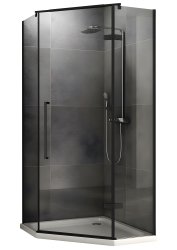 Душевой уголок Abber Ewiges Wasser AG05100B 100x100, профиль черный