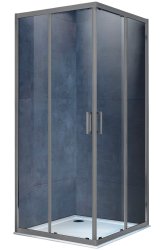 Душевой уголок Vincea Alpha VSS-3AL900CLGM 90x90, профиль вороненая сталь
