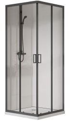 Душевой уголок Vincea City VSS-5CT8010CLGM 100x80, профиль вороненая сталь