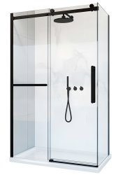 Душевой уголок Vincea Como Soft VSR-1CS1014CLB 140x100, профиль черный