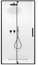 Душевая дверь Wasserkraft Elbe 74P05 120x200, профиль черный