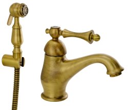 Cмеситель для раковины Migliore Bomond 26870 с гигиеническим душем, бронза