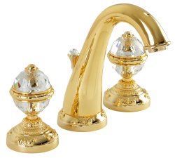 Cмеситель для раковины Migliore Cristalia 27184, золото