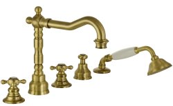 Смеситель на борт ванны с душем Migliore Arcadia 18379, бронза