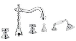 Смеситель на борт ванны с душем Migliore Arcadia 18387, хром