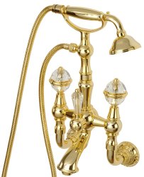 Смеситель для ванны с душем Migliore Cristalia Crystal 27181, золото