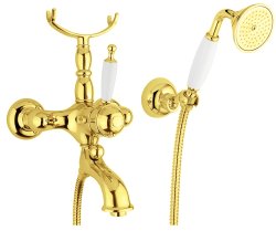 Смеситель для ванны с душем Migliore Oxford 19166 с термостатом, золото