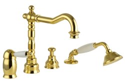 Смеситель на борт ванны с душем Migliore Oxford 19165, золото