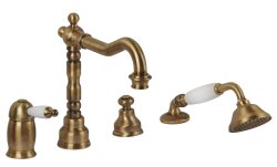 Смеситель на борт ванны с душем Migliore Oxford 19086, бронза