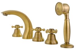 Смеситель на борт ванны с душем Migliore Prestige 31609, бронза