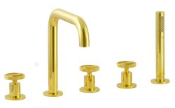 Смеситель на борт ванны с душем Migliore Reversa 28204, золото