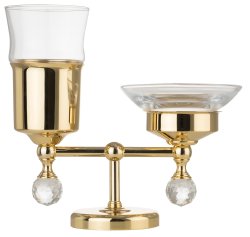 Стакан с мыльницей настольный Migliore Amerida 16609, золото