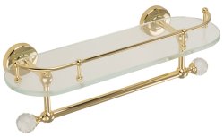Стеклянная полка Migliore Amerida 16602 с полотенцедержателем, золото
