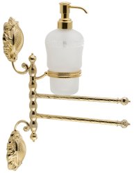 Полотенцедержатель с дозатором Migliore Cleopatra 16699, золото