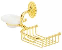 Мыльница с корзинкой Migliore Edera 16921, золото