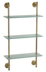 Стеклянная полка Migliore Mirella 17163 тройная, бронза