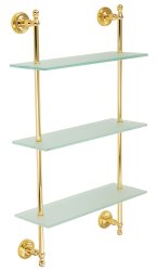 Стеклянная полка Migliore Mirella 17313 тройная, золото