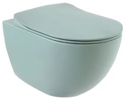 Подвесной унитаз Creavit Free FE322-11NY00E-0000, зеленый с сиденьем