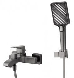 Смеситель для ванны с душем Wonzon&Woghand Flex WW-88037072-BGM, темный графит