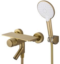 Смеситель для ванны с душем Wonzon&Woghand Click WW-FE05L221-BG, брашированное золото
