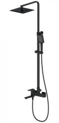 Душевая система Wonzon&Woghand Edge WW-88739003-MB с изливом, черная матовая