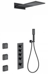 Встраиваемая душевая система Wonzon&Woghand WW-D4100-MB, черная матовая