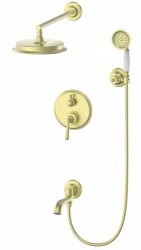 Встраиваемая душевая система Wonzon&Woghand Steam WW-88939008-BG, брашированное золото