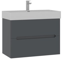 Тумба с раковиной Orka Malta 80 подвесная, антрацит матовый