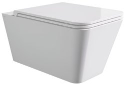 Подвесной унитаз Alice Hide Square 31210101SET, белый с сиденьем