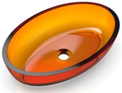 Накладная раковина Knife Charm Oval 70201060 55x37, оранжевая