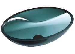 Накладная раковина Abber Kristall AT2802Aquamarin 50x35, бирюзовая