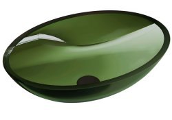 Накладная раковина Abber Kristall AT2802Emerald 50x35, зеленая