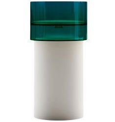 Напольная раковина Abber Kristall AT2701White-Aquamarin-H 45x45, бело-бирюзовая