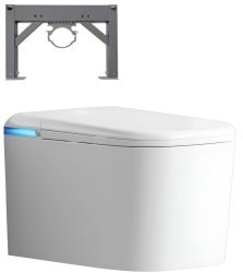 Подвесной электронный унитаз-биде ABBER Rechteck AC1216S с инсталляцией AC0101P2