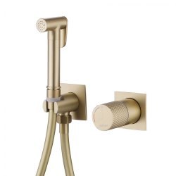 Гигиенический душ Abber Rund AF8725G со смесителем, золото матовое