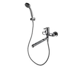 Смеситель для ванны Bravat Stream F63783C-LB с лейкой, хром