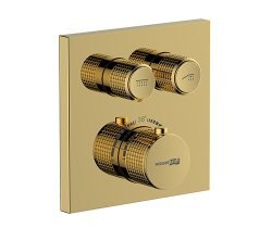 Встраиваемый смеситель для ванны Wasserkraft Sauer 7100 7148 T с лейкой, золото глянцевое