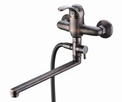 Смеситель для ванны Wasserkraft Isar 1300 1302L с лейкой, темная бронза