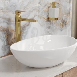 Смеситель для раковины Wasserkraft Neckar 2103H, золото глянцевое