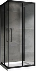 Душевой уголок Abber Schwarzer Diamant AG02090BH-S90B 90x90 раздвижной, профиль черный