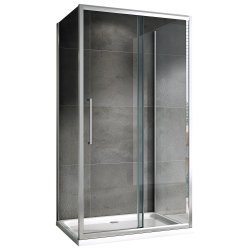 Душевой уголок Abber Schwarzer Diamant AG30100H-S100-S100 100x100 раздвижной, профиль хром